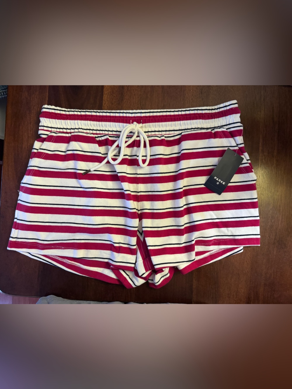 PARKE x Target Women's High-Rise Drawstring Knit Pull-On Shorts - Red/Navy